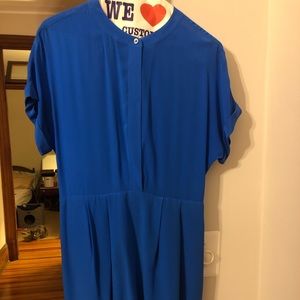 Blue 100% Silk Madewell Dress Size 4